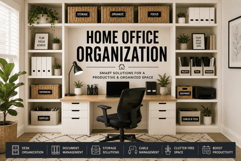 home office organization products for desk and cable management