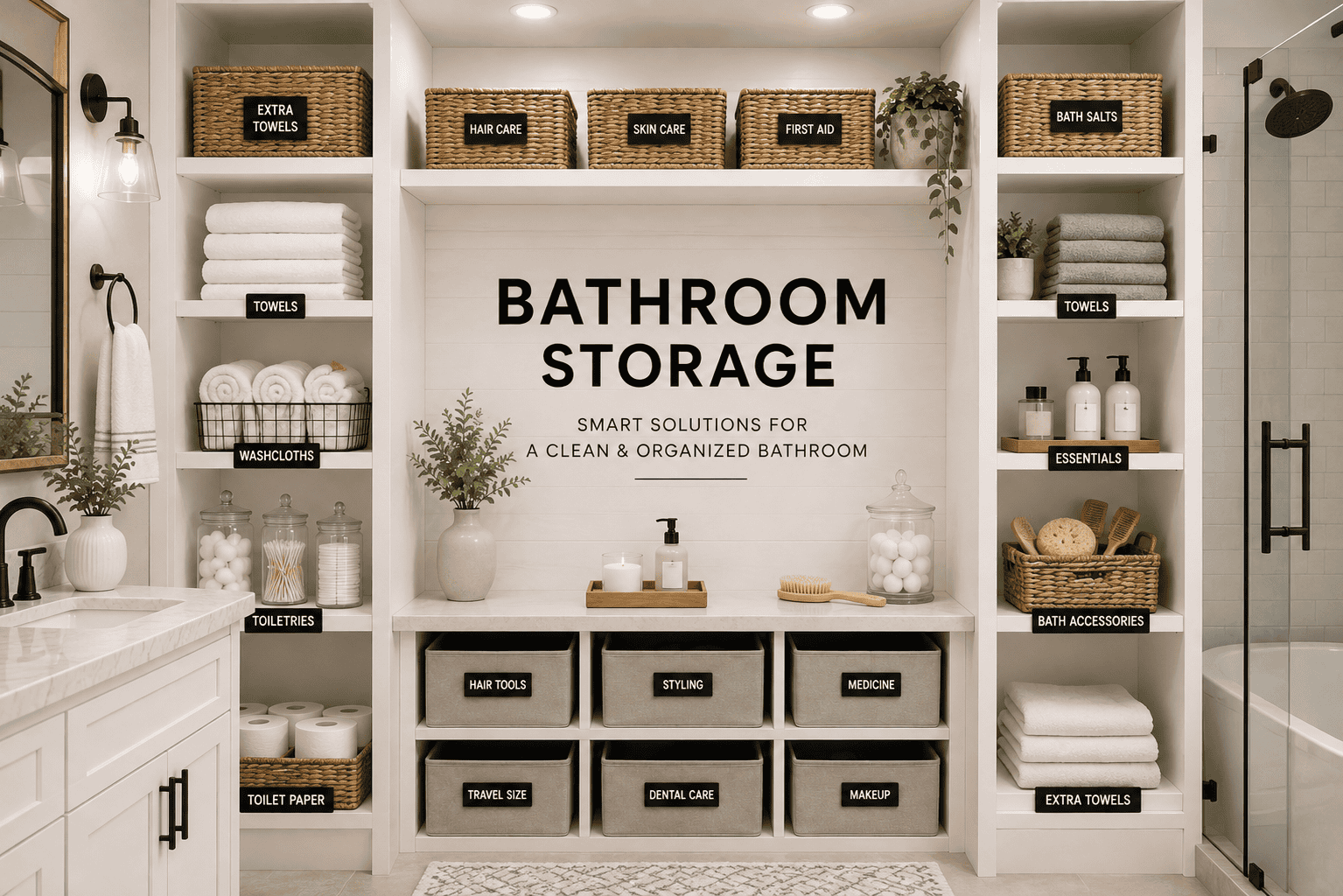 bathroom storage products for under sink and shower