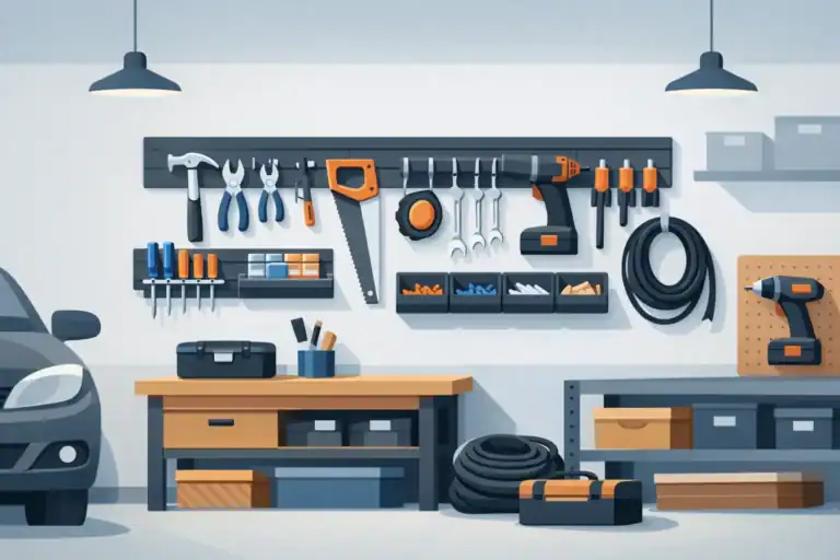 Wall Mounted Tool Organizer for a Clear Garage