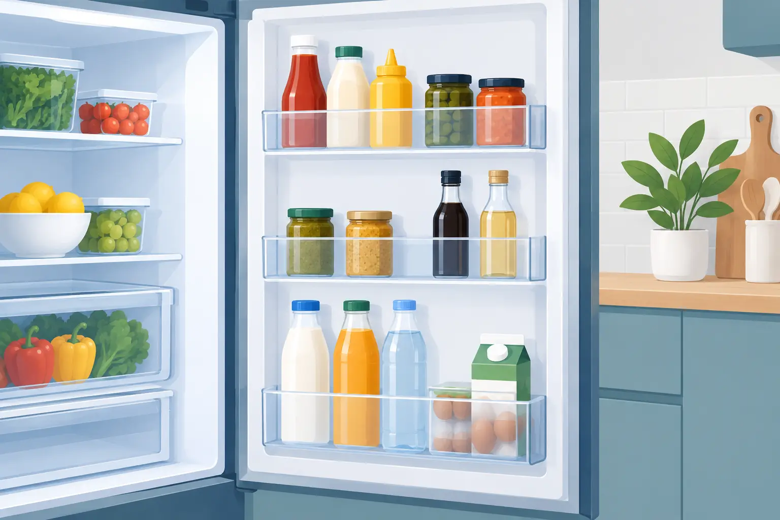 How to Organize Refrigerator Door Storage
